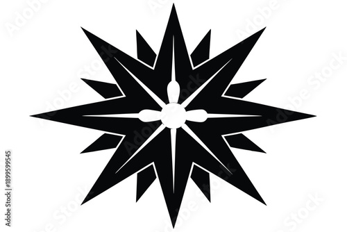 morning star silhouette line art vector illustration