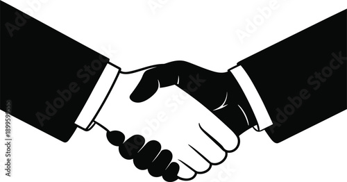 Business partnership handshake illustration symbolizing trust agreement collaboration deal success teamwork corporate unity isolated vector icon professional cooperation leadership strategy 