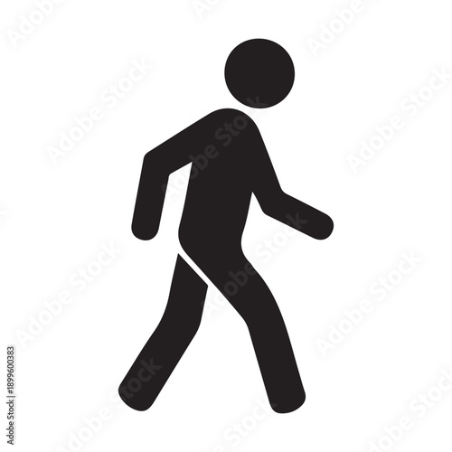 Black silhouette of a person walking or running icon