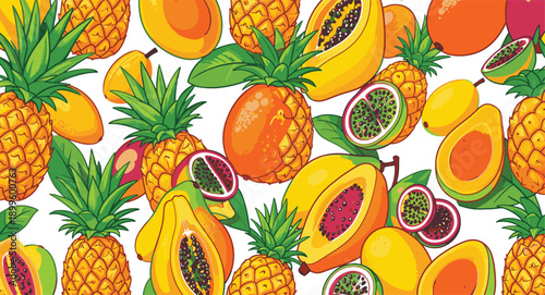 Tropical Fruits Mix (pineapple, papaya, passion fruit)
