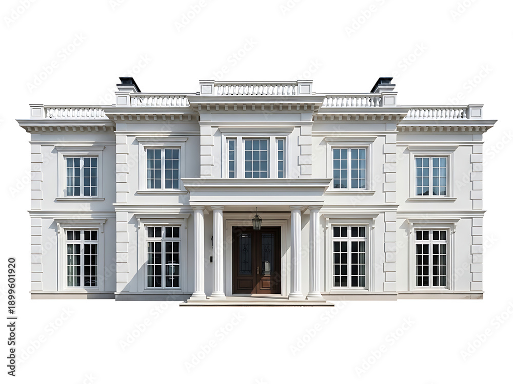 Fototapeta premium White Classical Mansion Isolated