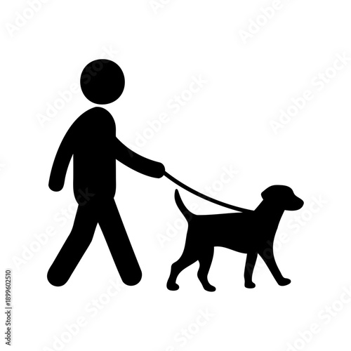 a person is walking a dog on a leash together outside