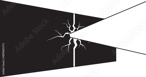 Neuron cell illustration in black and white colors split