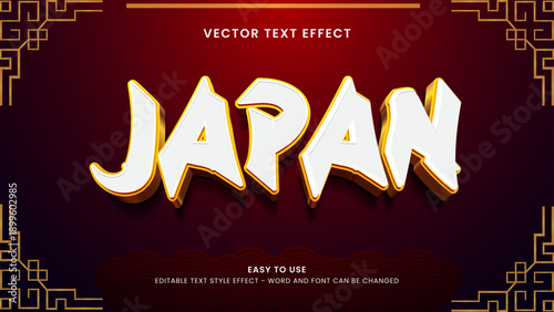 japan editable text effect 3d vector