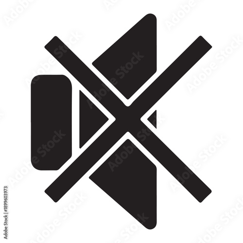 No sound or noise icons, silence or mute symbols