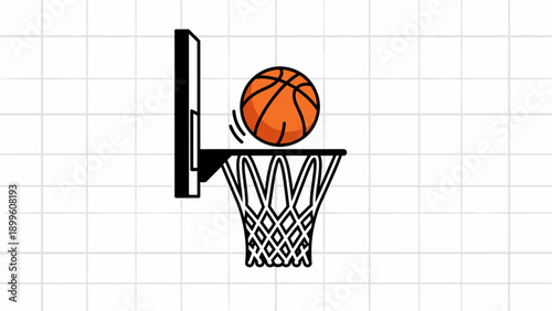 Basketball Ball Bouncing on Hoop Rim