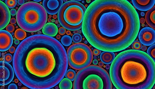 abstract colorful fractal background with circles and spiral patterns