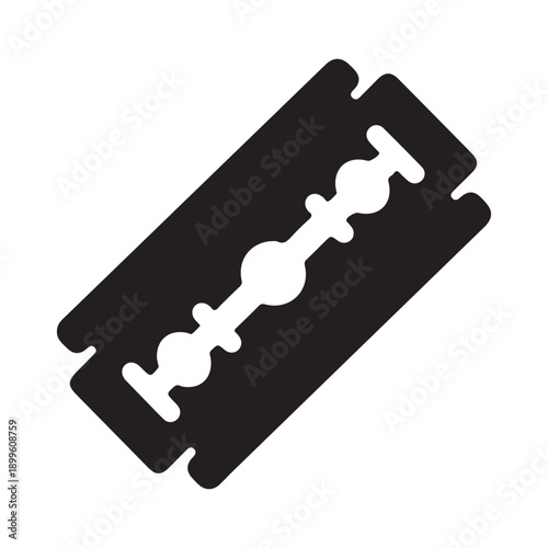 Black silhouette razor blade icon