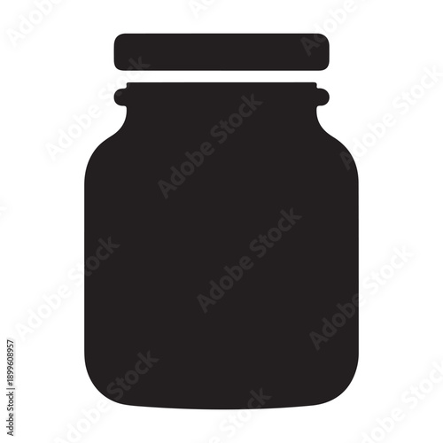 Black silhouette  jar icon on white background