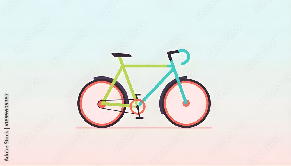 Fototapeta premium Isolated vintage red bicycle on white and blue backgrounds featuring sports wheels and pedals for cycling transport