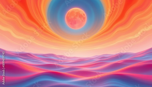 create an abstract image featuring a captivating backdrop of fiery oranges melting into soft pinks, blending seamlessly from top to bottom