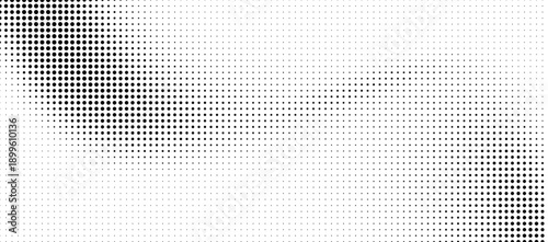 Abstract Black and White Halftone Dot Gradient Background Texture