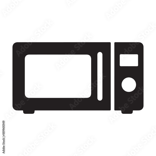 Various microwave oven icons in black and white
