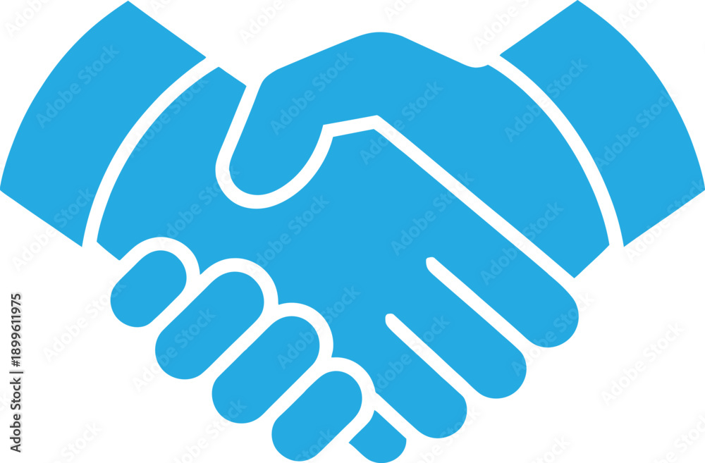 Obraz premium Handshake business partnership icon. agreement, deal, cooperation and trust. vector illustration