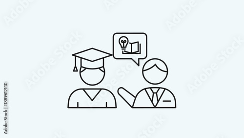 Student and teacher discussing ideas and knowledge education