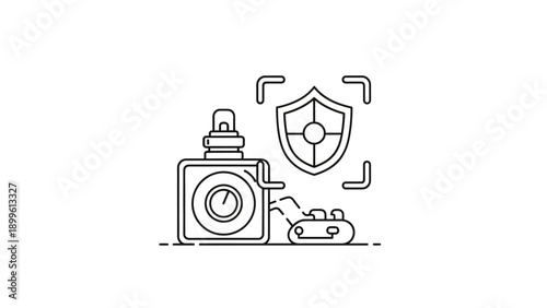 Biometric security camera system with shield and data scanner