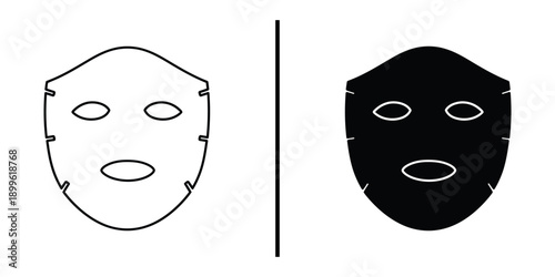 Photography A black and white illustration of two contrasting masks side by side