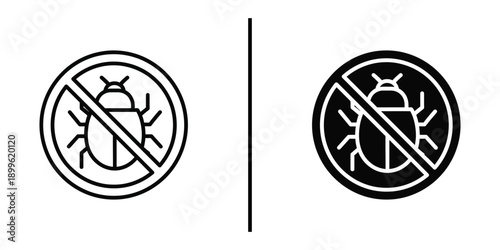 Two insect prohibition signs are shown side by side on a white background