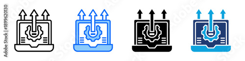 Output Control Icon Set Multi Style Vector Illustration