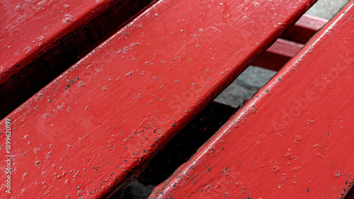 Abstract Texture of Red Painted Metal Slats