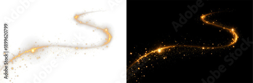 Foto Shimmering golden curve creates a magical flowing swirl effect