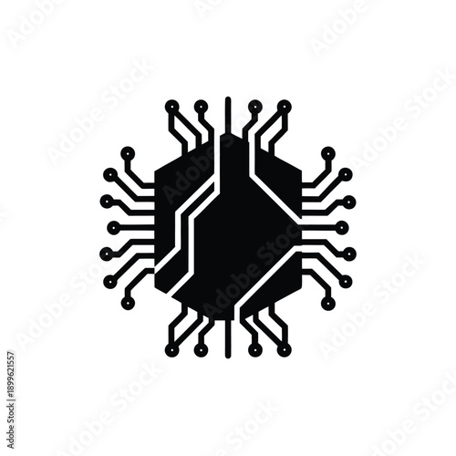 Digital technology chip icon design