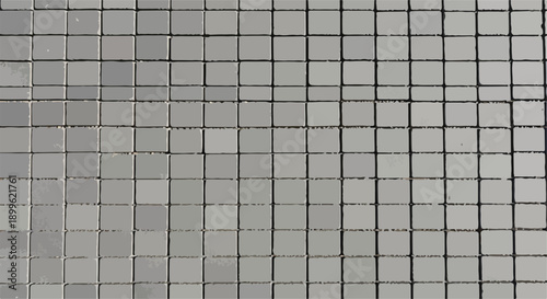 Vector seamless light gray square mosaic tile pattern background, ceramic bathroom wall texture, kitchen backsplash surface