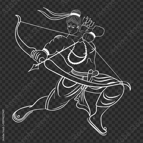 Vector illustration of lord Ram on transparent background