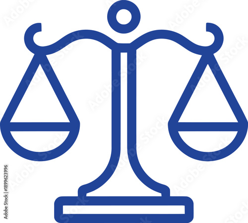 Justice scales and law building icon set. Legal system, courthouse, authority, and government pillars. Vector illustration