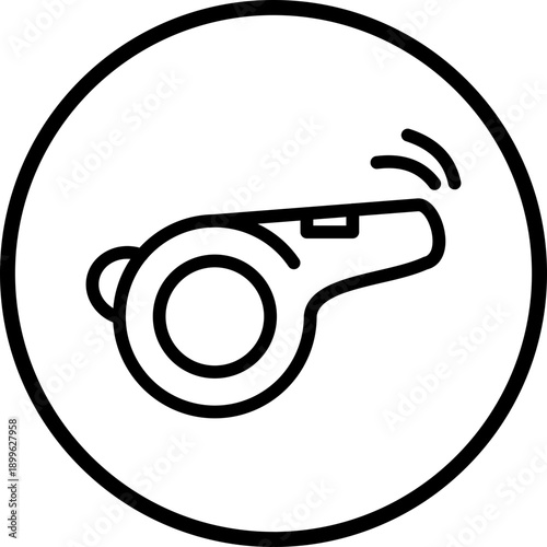 Whistle line icon style