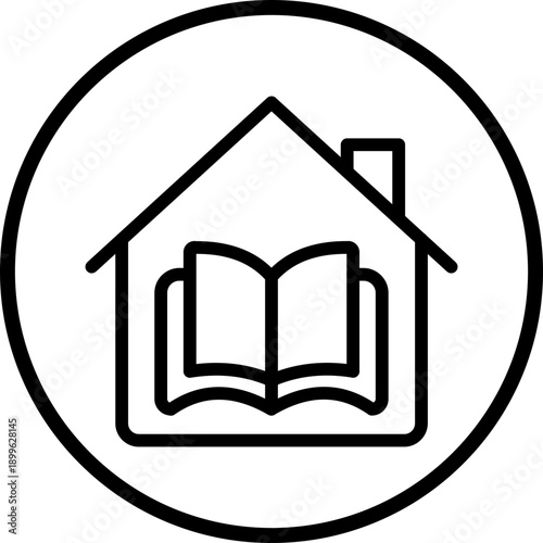 Home Schooling line icon style