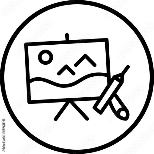 Painting line icon style