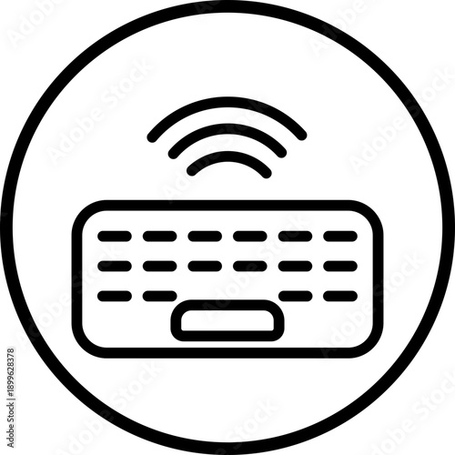 Wireless Keyboard line icon style