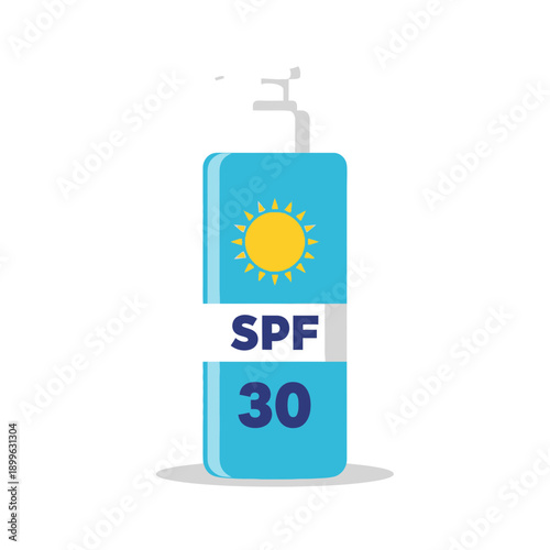 Sunscreen bottle for sun protection.