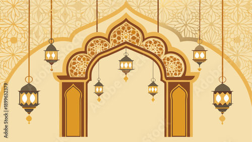 Elegant golden archway with ornate design