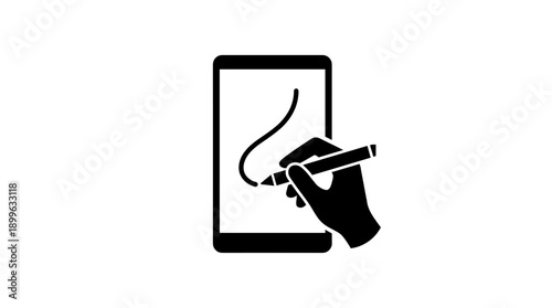 A digital artist drawing on a tablet with a stylus, representing creativity and innovation. The tablet screen displays a flowing line, symbolizing artistic expression