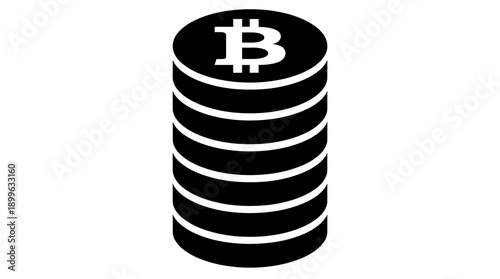 A stack of bitcoin coin illustration. It's a digital currency.