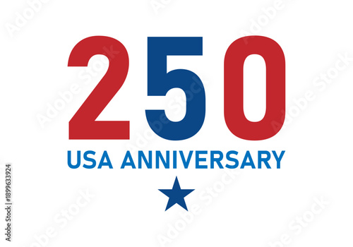 Logotipo conmemorativo del 250 aniversario de estados unidos con estrella azul