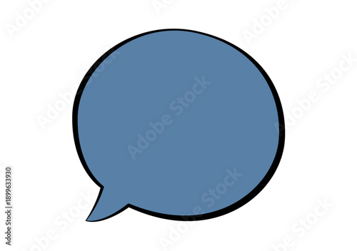 Burbuja de diálogo redonda de color azul aislada