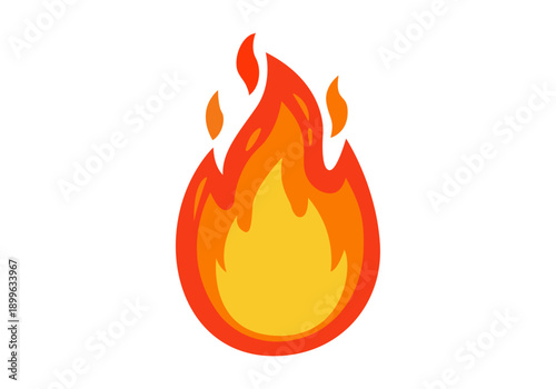 Llama de fuego de colores rojo naranja y amarillo 