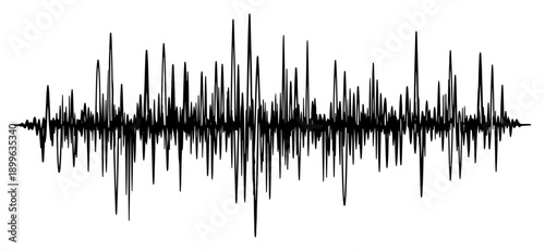 Black and white abstract sound wave audio frequency equalizer visualization vector illustration