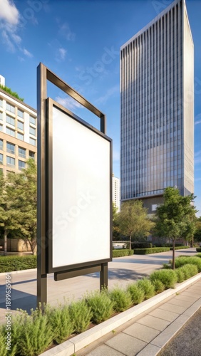Urban Advertising Space with Minimalist Billboard Background
