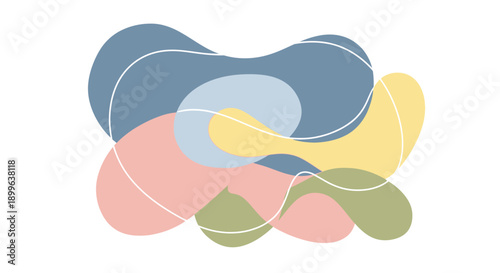 Abstract Colored Shapes with White Lines.