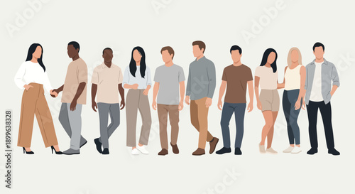 Diverse Group of People Standing Together.