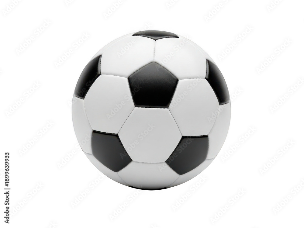 Fototapeta premium Classic black and white soccer ball isolated on transparent background
