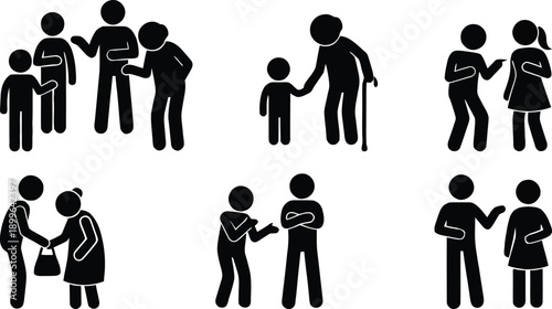 Diverse group of people engaged in various activities and interactions