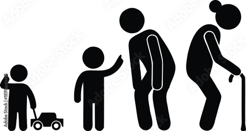 A visual representation of the stages of human life from infancy to old age
