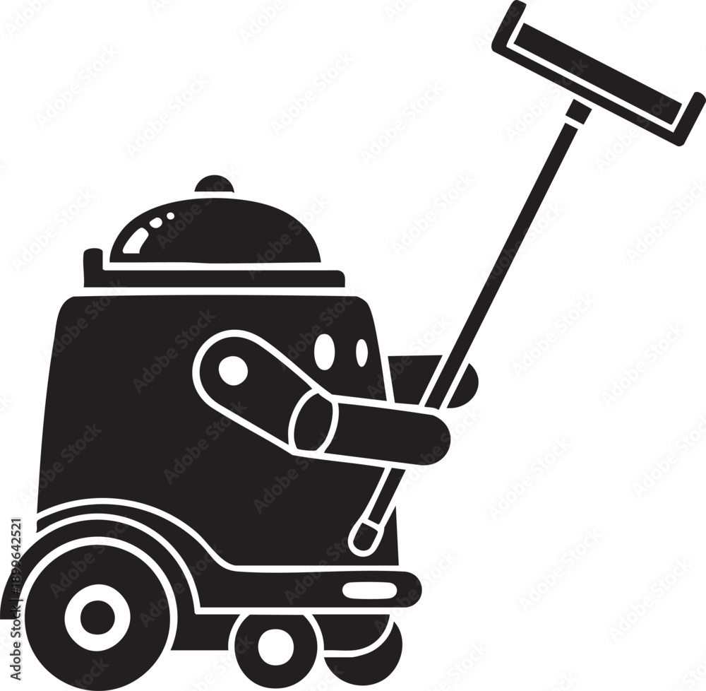 Fototapeta premium Robot vacuum cleaner with mop, automated cleaning, smart home device, isolated on white background.