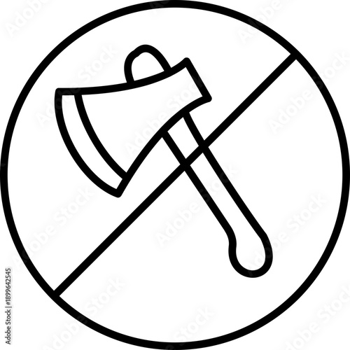 No Deforestation Icon Vector Element