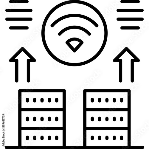 Server Virtualization Icon Vector Element